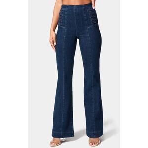 Bebe WIDE LEG HIGH WAIST EYELET JEAN Y2K Style Jeans Women’s Size 27